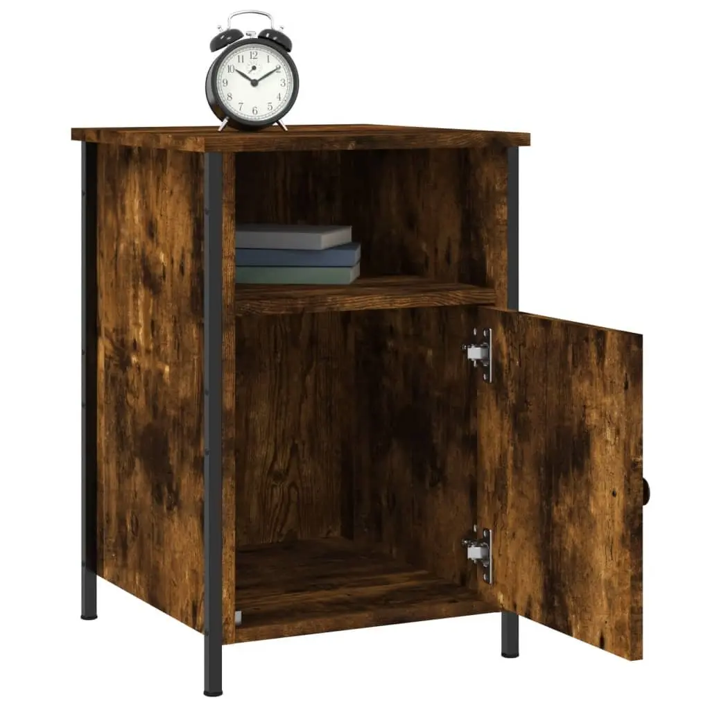 Bedside Cabinet 40x42x60cm Engineered Wood Smoked Oak Storage Nightstand Table