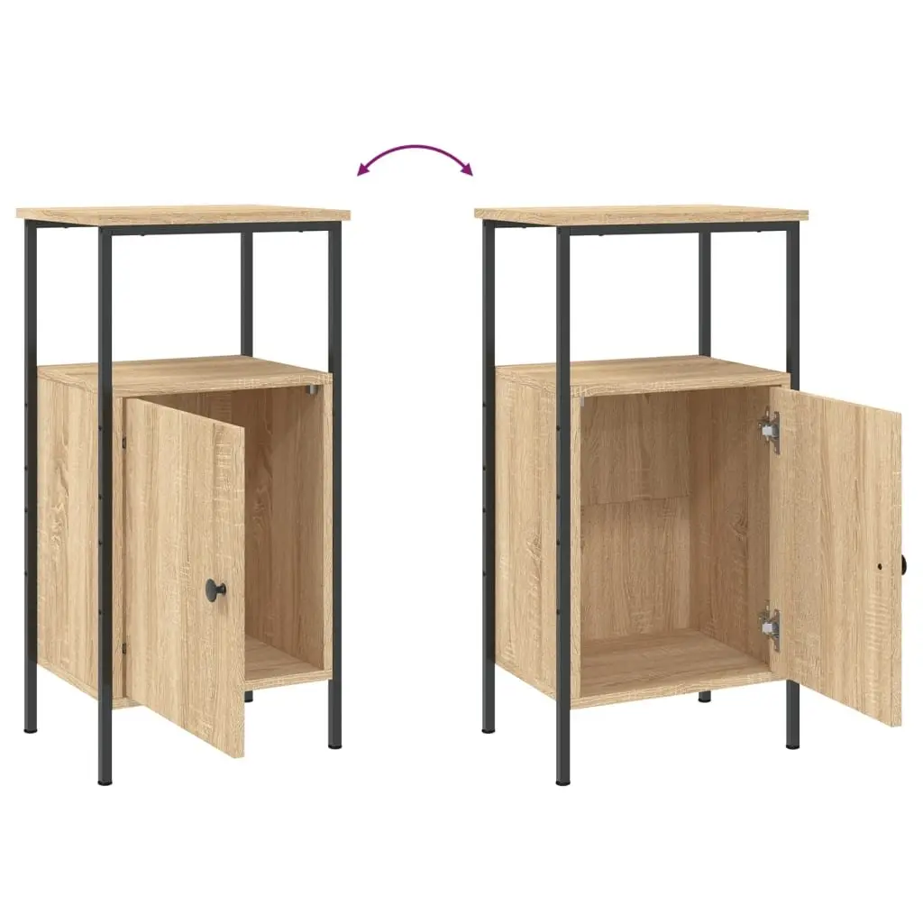 Bedside Cabinets 2 pcs Brown 41x31x80 cm Engineered Wood Industrial Nightstand