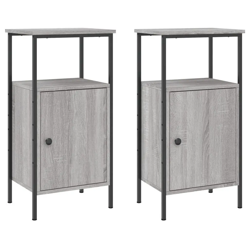 Bedside Cabinets Industrial Style Grey Sonoma 2 pcs 41 x 31 x 80 cm