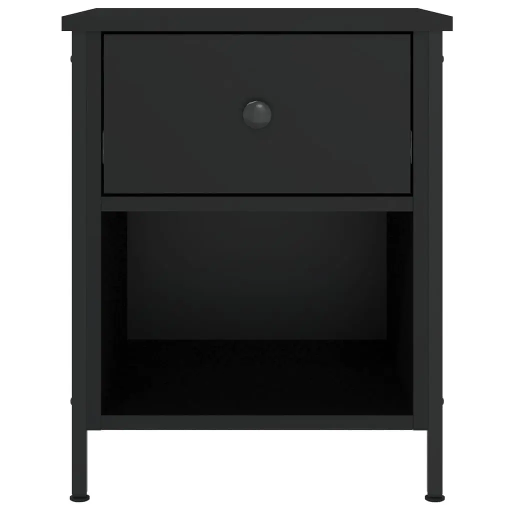Bedside Cabinets Black 40x42x50 cm 2 Piece Storage Nightstand Bedroom Furniture