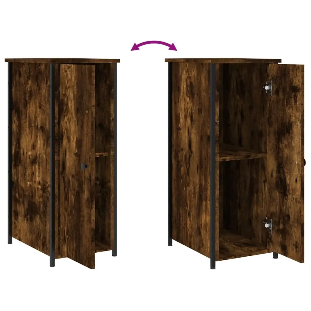Bedside Cabinets 2 pcs Brown 32x42x80 cm Industrial Style Nightstand Storage