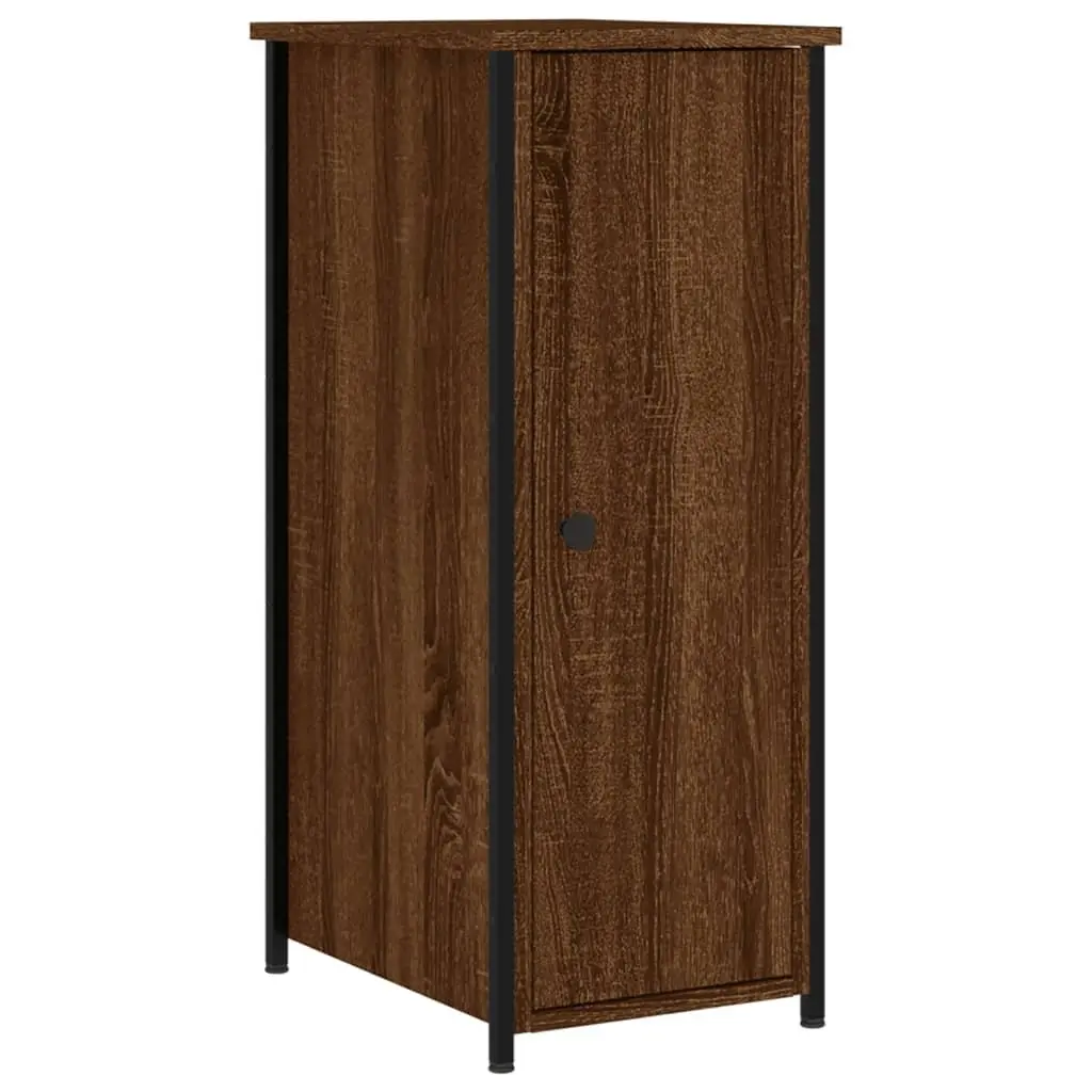 Bedside Cabinet Industrial Style Brown Oak Engineered Wood 32x42x80cm
