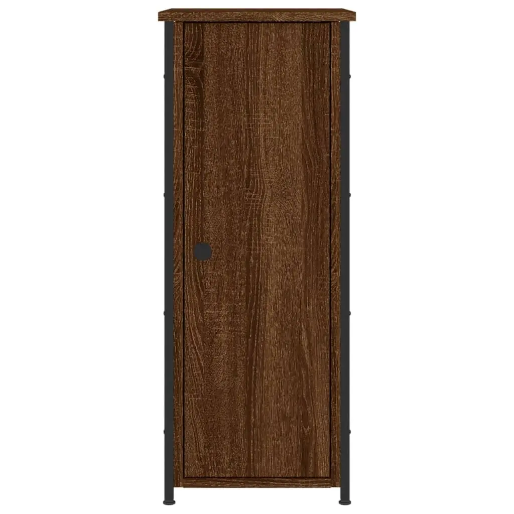 Bedside Cabinet Industrial Style Brown Oak Engineered Wood 32x42x80cm