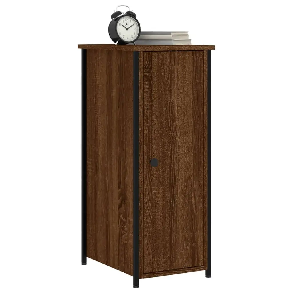 Bedside Cabinet Industrial Style Brown Oak Engineered Wood 32x42x80cm