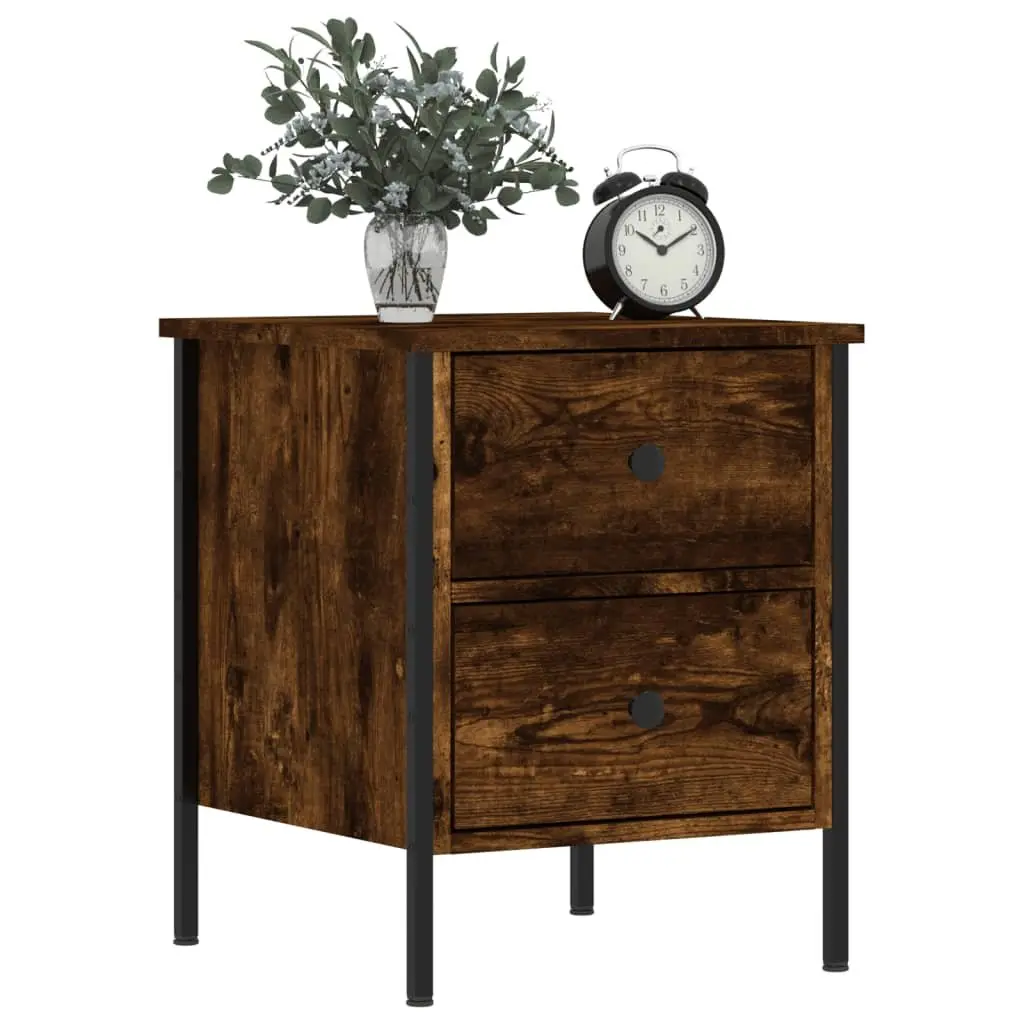 Bedside Cabinets Industrial Style Brown Engineered Wood 2 pcs