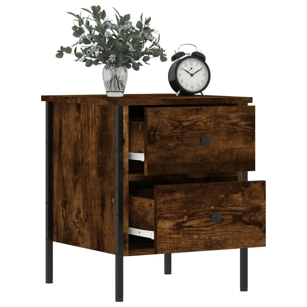 Bedside Cabinets Industrial Style Brown Engineered Wood 2 pcs