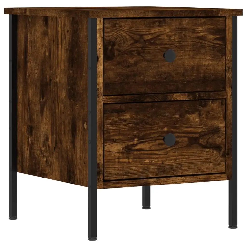 Bedside Cabinets Industrial Style Brown Engineered Wood 2 pcs