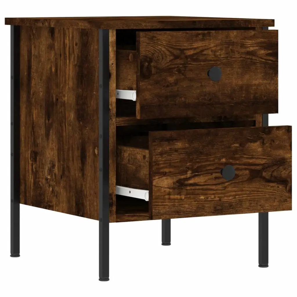 Bedside Cabinets Industrial Style Brown Engineered Wood 2 pcs