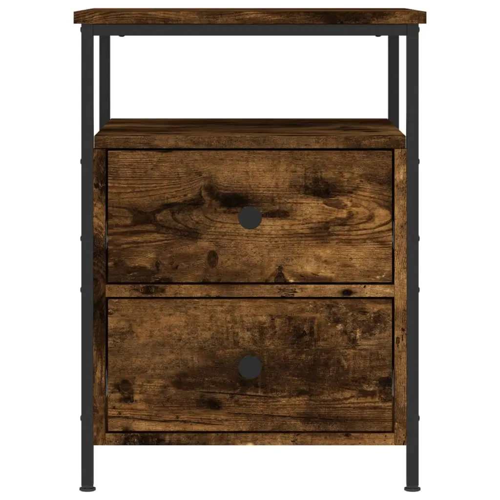 Bedside Cabinets 2 pcs Brown Engineered Wood Nightstands Storage Side Tables