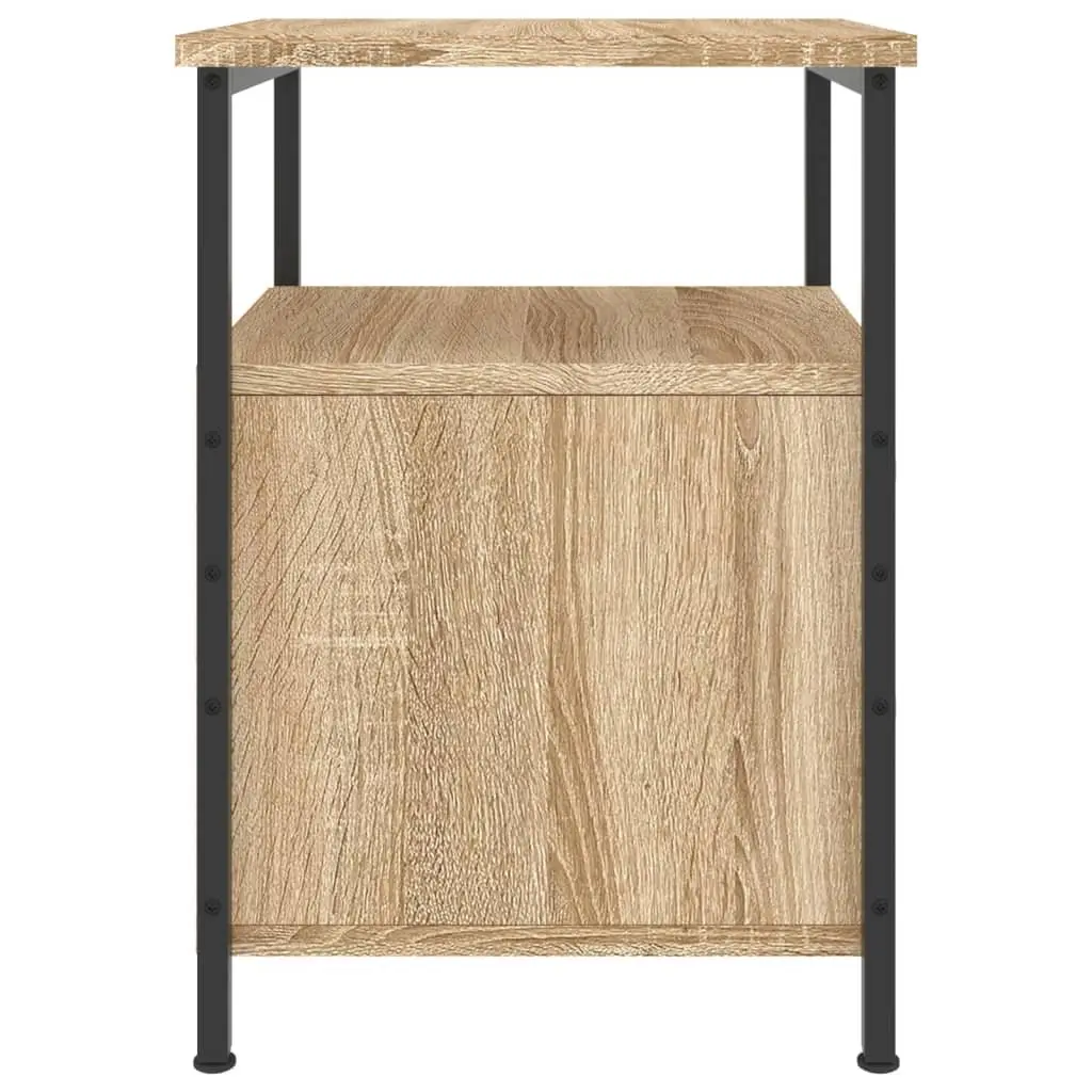 Bedside Cabinets 2 pcs Brown Engineered Wood Nightstand Storage Side Table