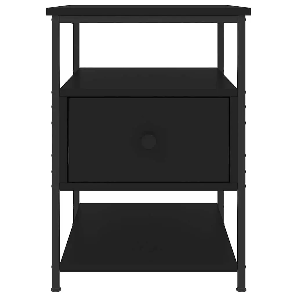 Bedside Cabinet 40x42x56 cm Compact Bedroom Storage Side Table Black 2 pcs