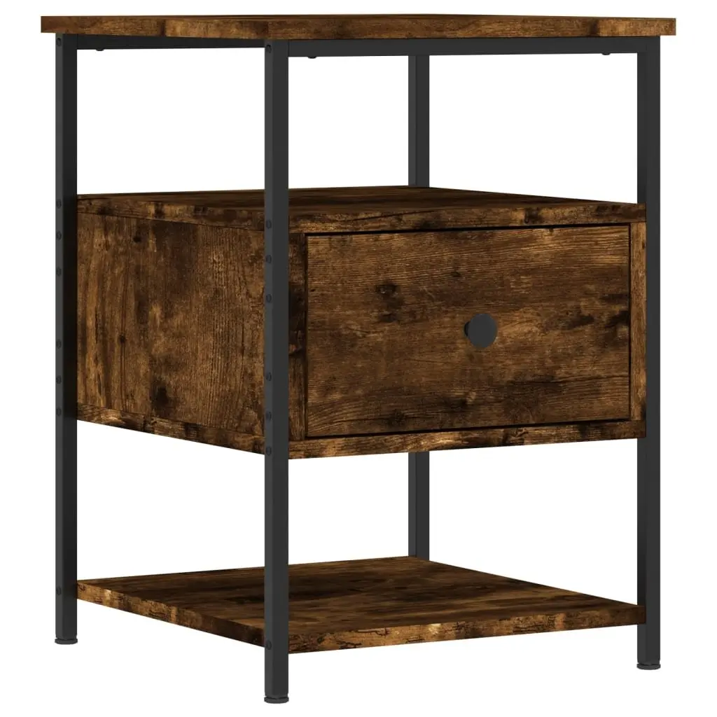 Bedside Cabinets 2 pcs Brown Engineered Wood Storage Bedside Tables Bedroom