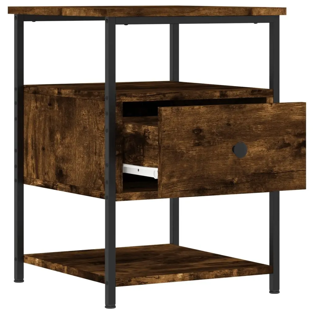 Bedside Cabinets 2 pcs Brown Engineered Wood Storage Bedside Tables Bedroom