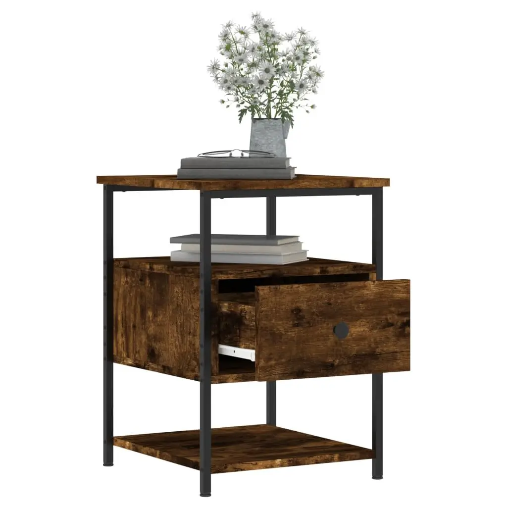 Bedside Cabinets 2 pcs Brown Engineered Wood Storage Bedside Tables Bedroom