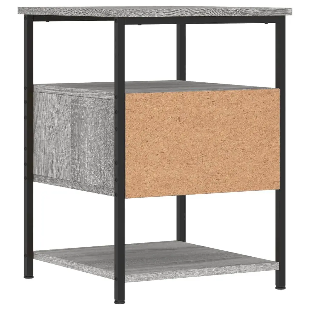 Bedside Cabinet Grey 40x42x56 cm 2 pcs Storage Nightstand Table