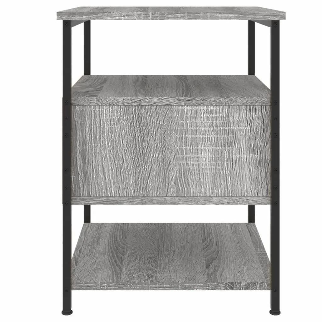 Bedside Cabinet Grey 40x42x56 cm 2 pcs Storage Nightstand Table