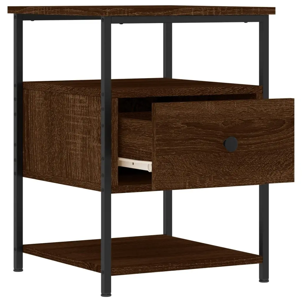 Bedside Cabinets 2pcs Brown Oak 40x42x56cm Storage Bedroom Side Table