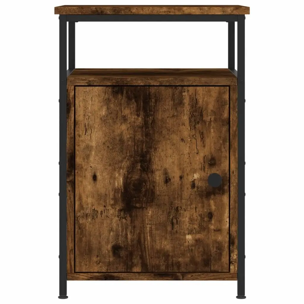 Bedside Cabinet Smoked Oak Engineered Wood 40x42x60cm