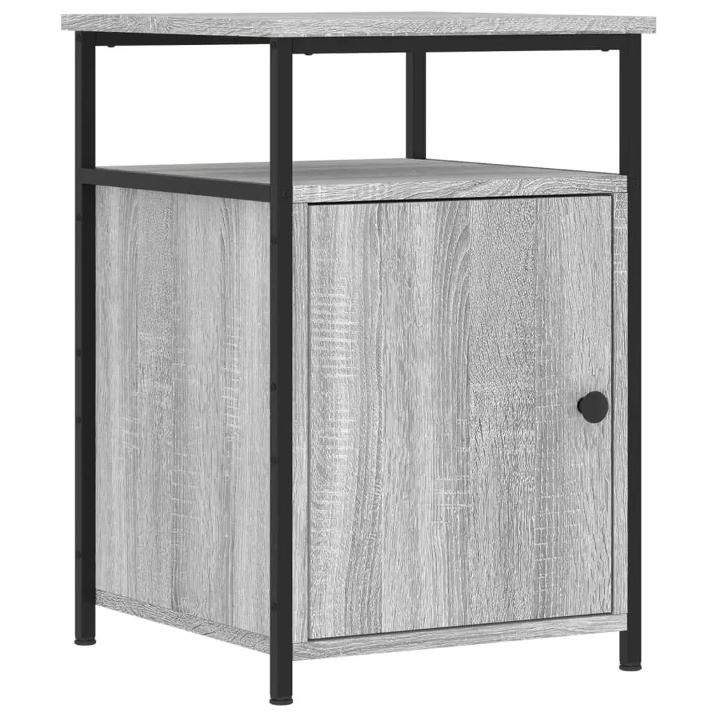 Bedside Cabinets 2 pcs Grey Sonoma Engineered Wood Bedroom Storage Tables