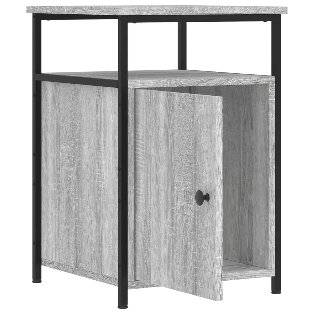 Bedside Cabinets 2 pcs Grey Sonoma Engineered Wood Bedroom Storage Tables