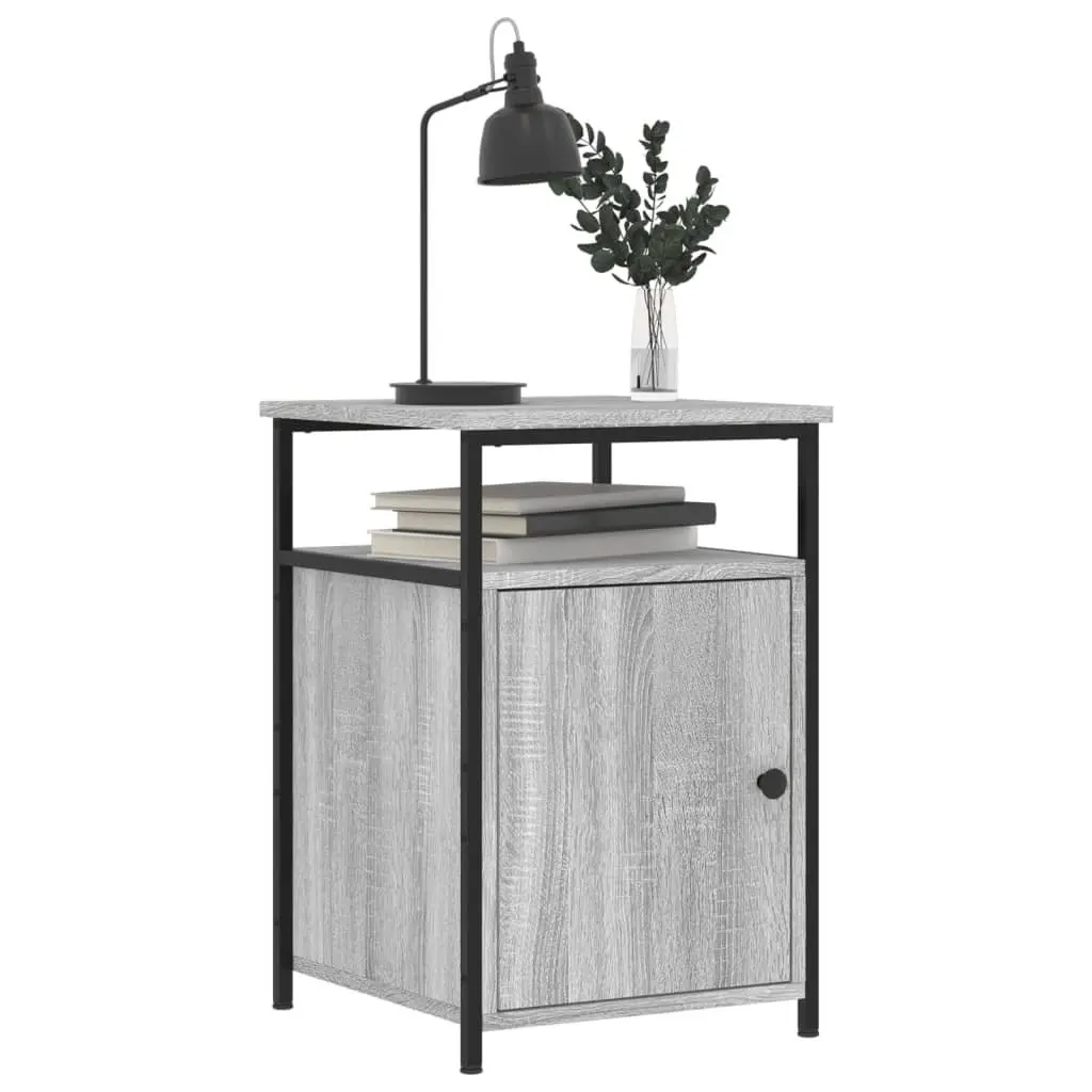 Bedside Cabinets 2 pcs Grey Sonoma Engineered Wood Bedroom Storage Tables