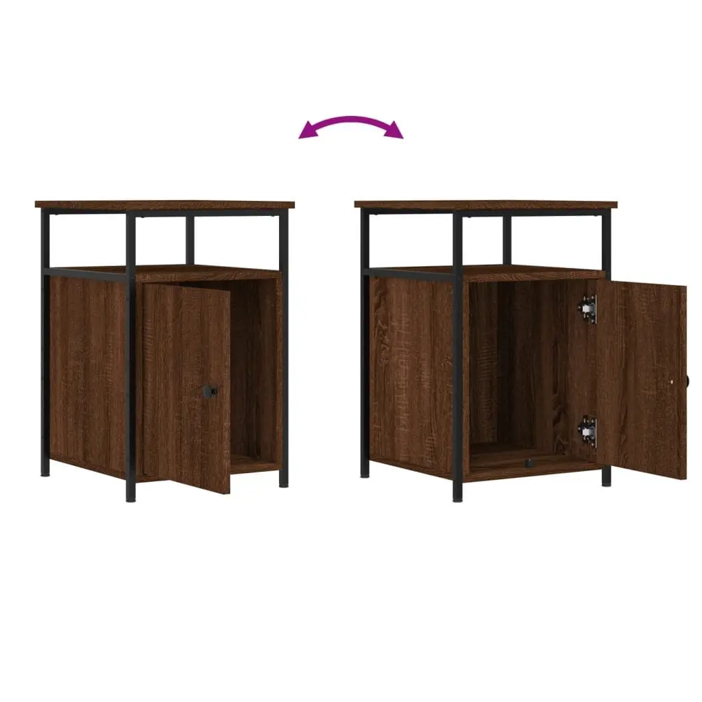 Bedside Cabinets Brown Oak Engineered Wood 40x42x60 cm 2 pcs