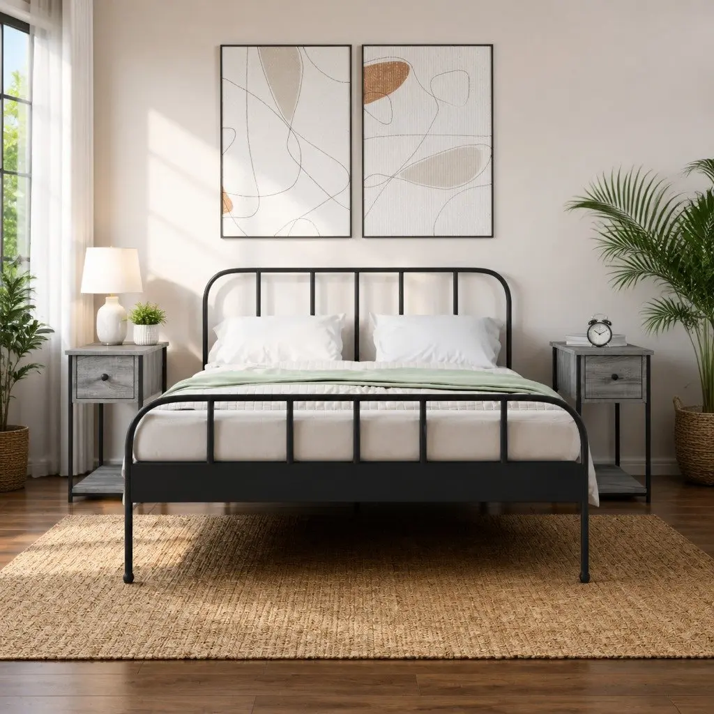 Bedside Cabinets Grey Sonoma Engineered Wood 2 Piece Storage Furniture