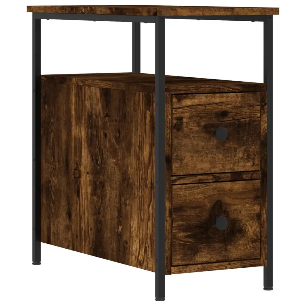Bedside Cabinets 2 pcs Smoked Oak 30x60x60 cm Engineered Wood Storage