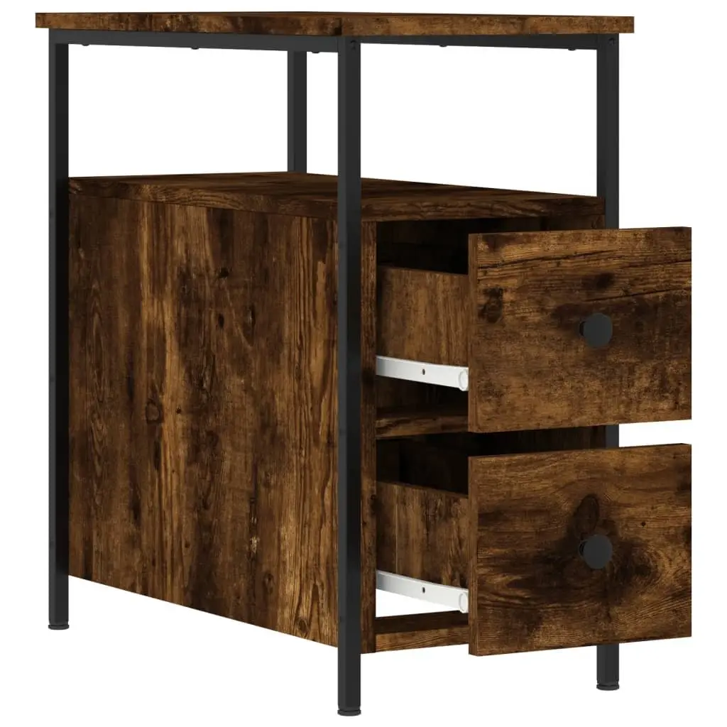 Bedside Cabinets 2 pcs Smoked Oak 30x60x60 cm Engineered Wood Storage