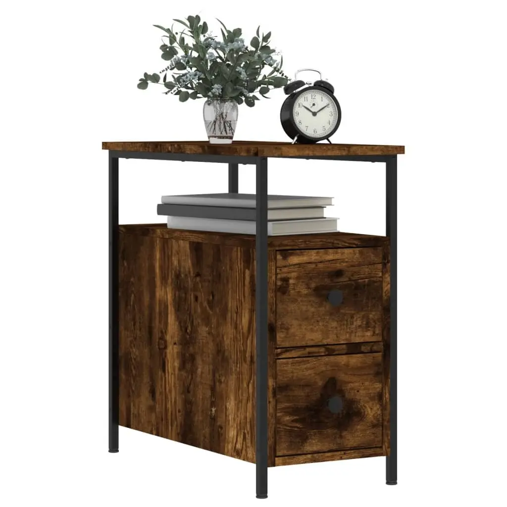Bedside Cabinets 2 pcs Smoked Oak 30x60x60 cm Engineered Wood Storage
