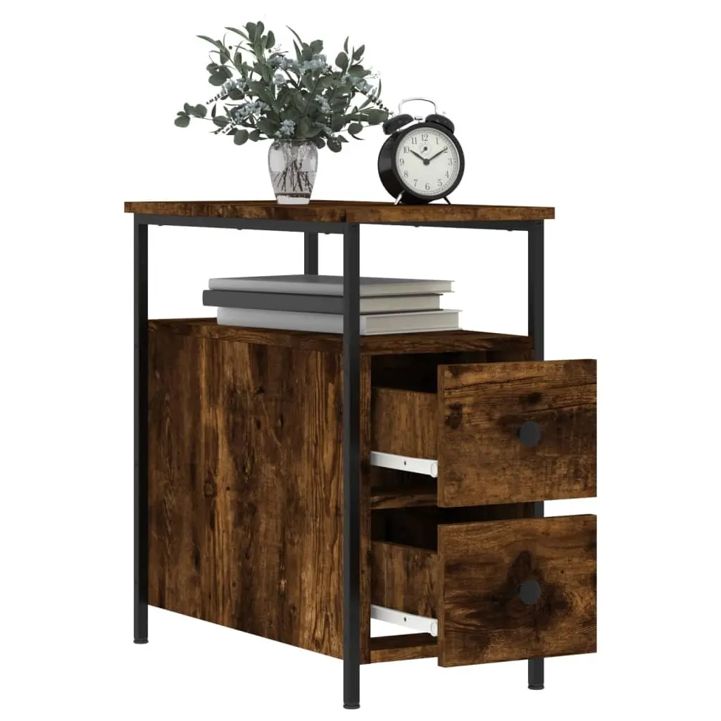 Bedside Cabinets 2 pcs Smoked Oak 30x60x60 cm Engineered Wood Storage