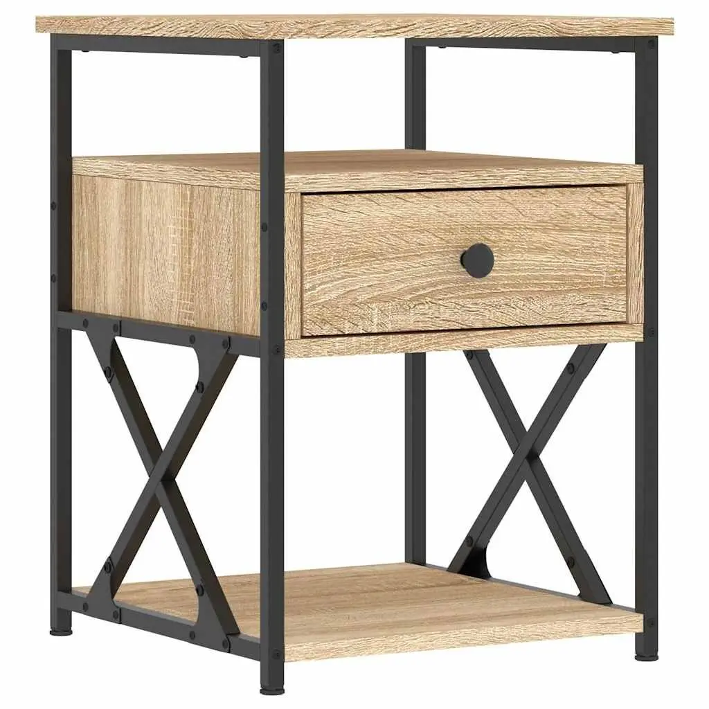 Bedside Cabinets 2 pcs Brown Engineered Wood Storage Nightstands