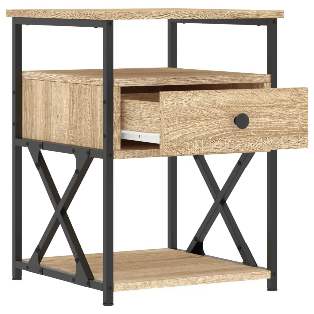Bedside Cabinets 2 pcs Brown Engineered Wood Storage Nightstands