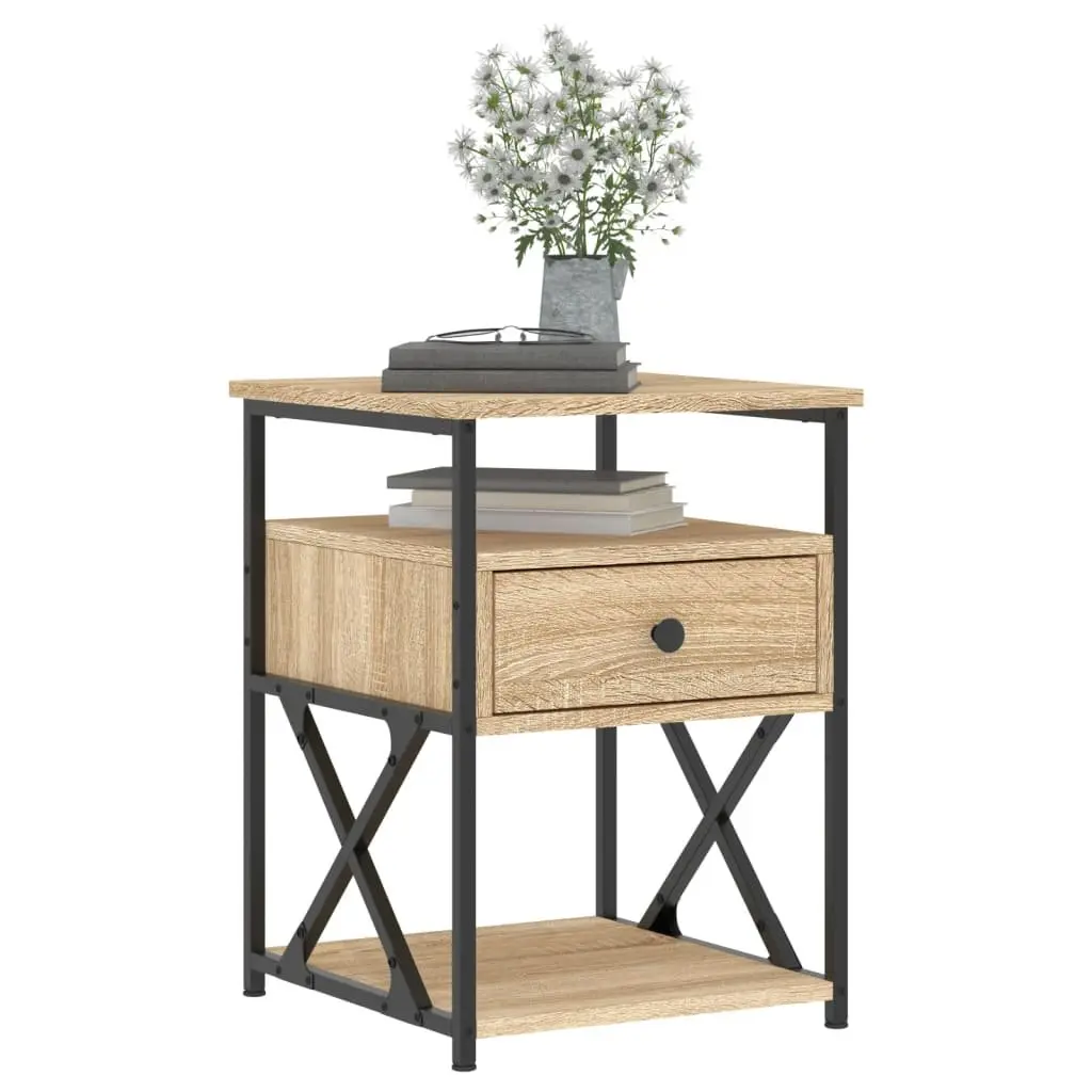 Bedside Cabinets 2 pcs Brown Engineered Wood Storage Nightstands