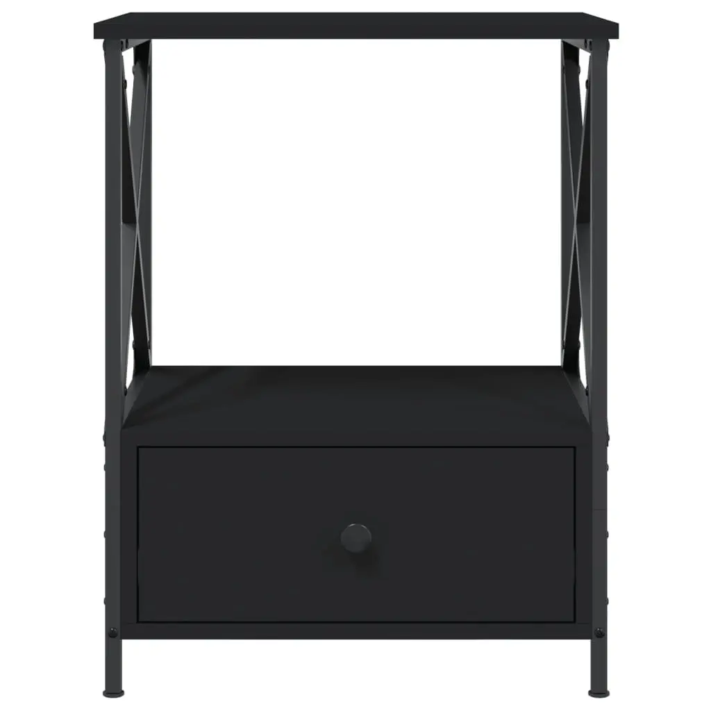 Bedside Tables 2 pcs Black 50x41x65 cm Industrial Style Nightstand Storage