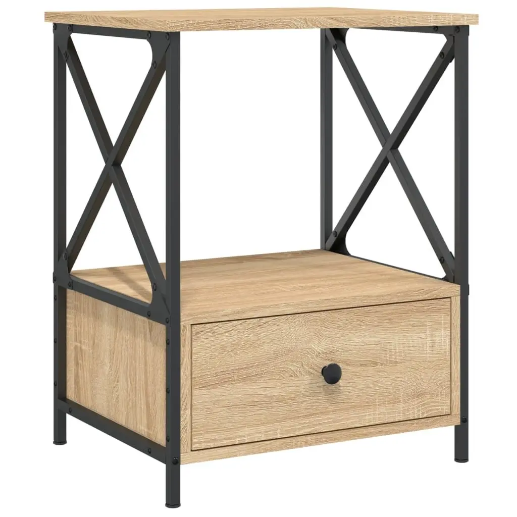 Bedside Tables 2 pcs Brown 50x41x65 cm Engineered Wood Nightstand Storage