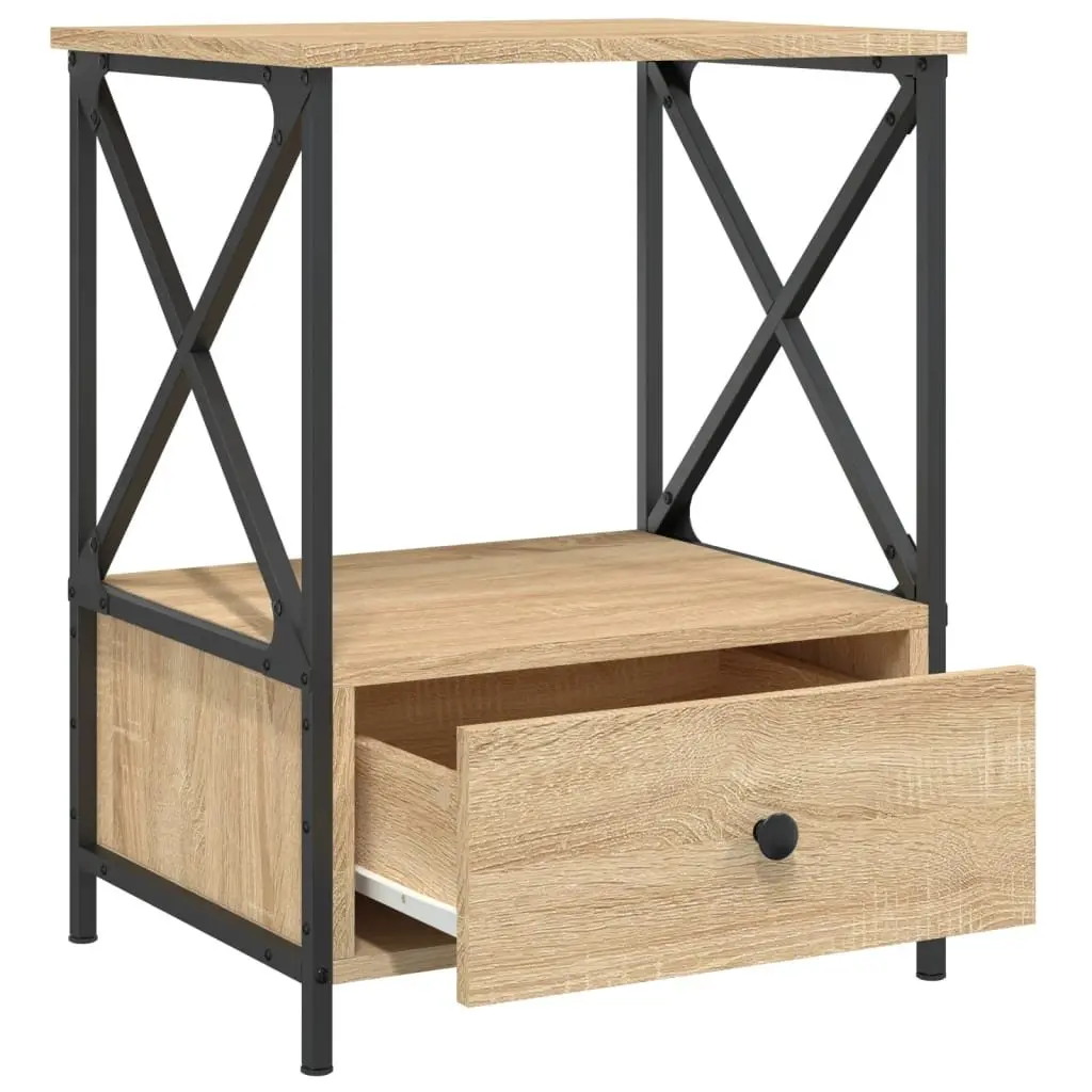 Bedside Tables 2 pcs Brown 50x41x65 cm Engineered Wood Nightstand Storage