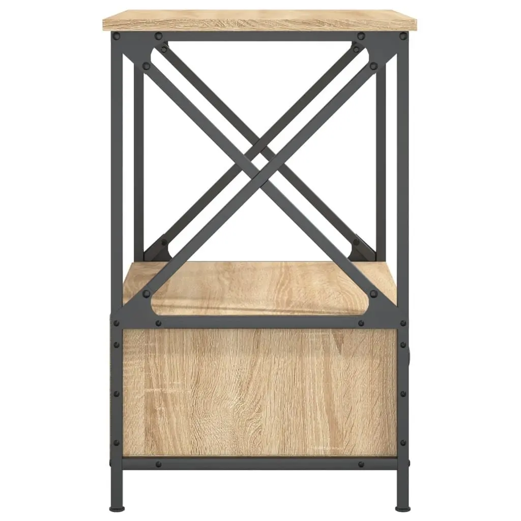 Bedside Tables 2 pcs Brown 50x41x65 cm Engineered Wood Nightstand Storage