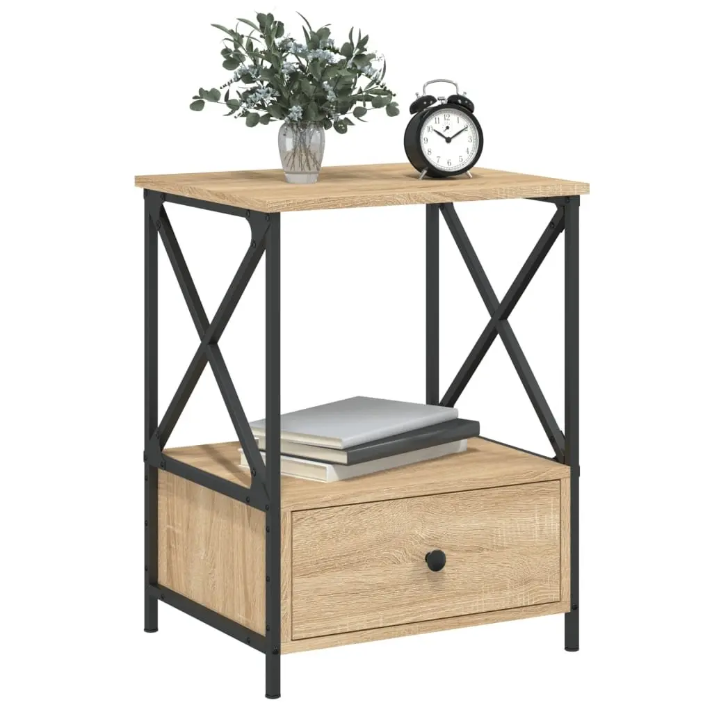 Bedside Tables 2 pcs Brown 50x41x65 cm Engineered Wood Nightstand Storage