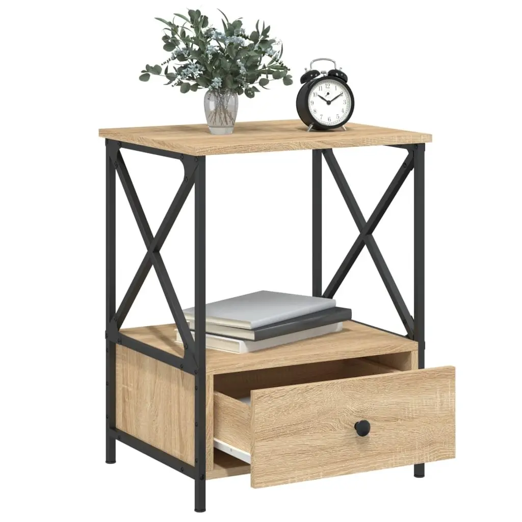 Bedside Tables 2 pcs Brown 50x41x65 cm Engineered Wood Nightstand Storage