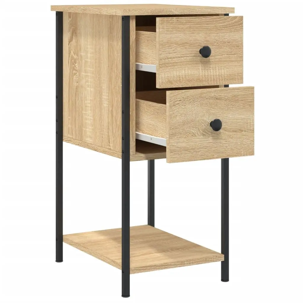 Bedside Cabinets Brown Storage Tables 32 x 42 x 70 cm 2 pcs Engineered Wood