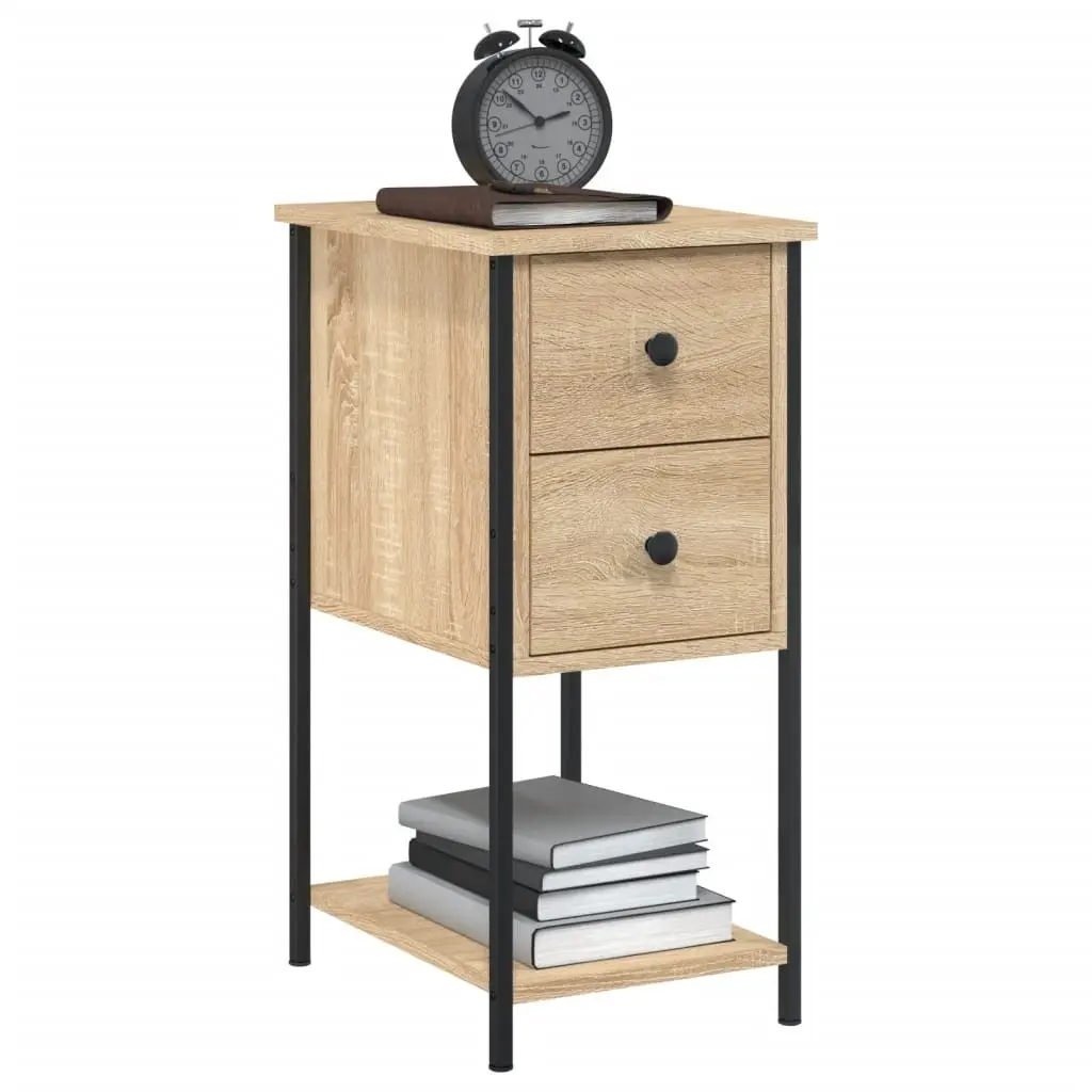 Bedside Cabinets Brown Storage Tables 32 x 42 x 70 cm 2 pcs Engineered Wood