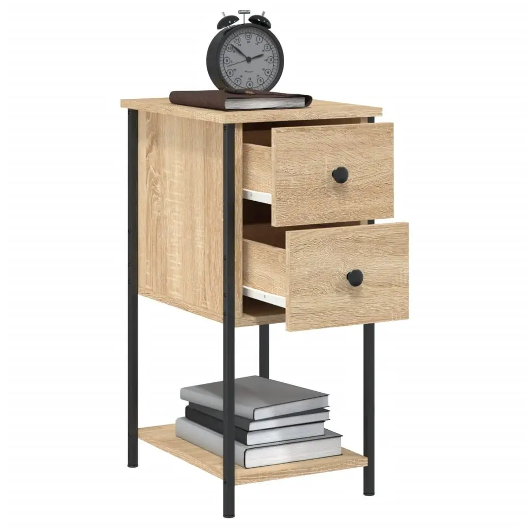 Bedside Cabinets Brown Storage Tables 32 x 42 x 70 cm 2 pcs Engineered Wood