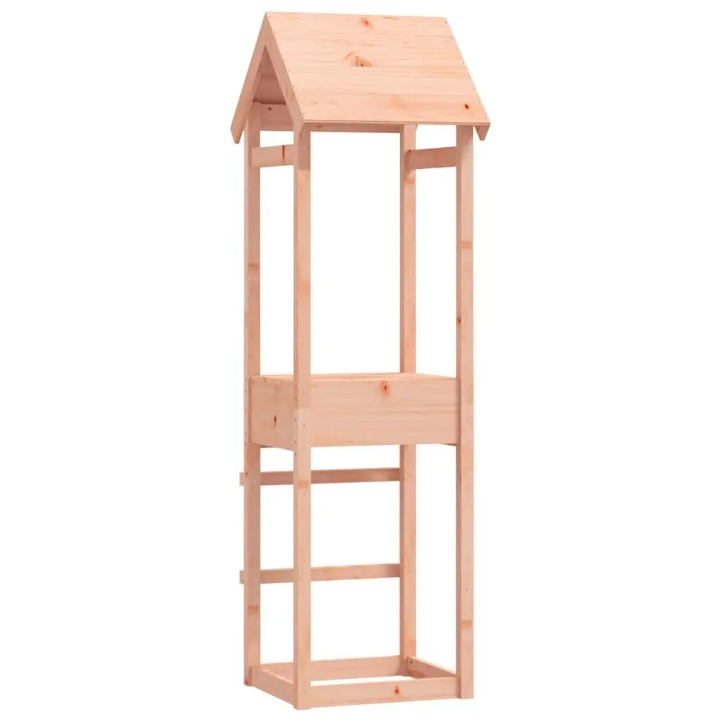 Wooden Play Tower Outdoor Playhouse Solid Douglas Wood 53x46.5x194cm