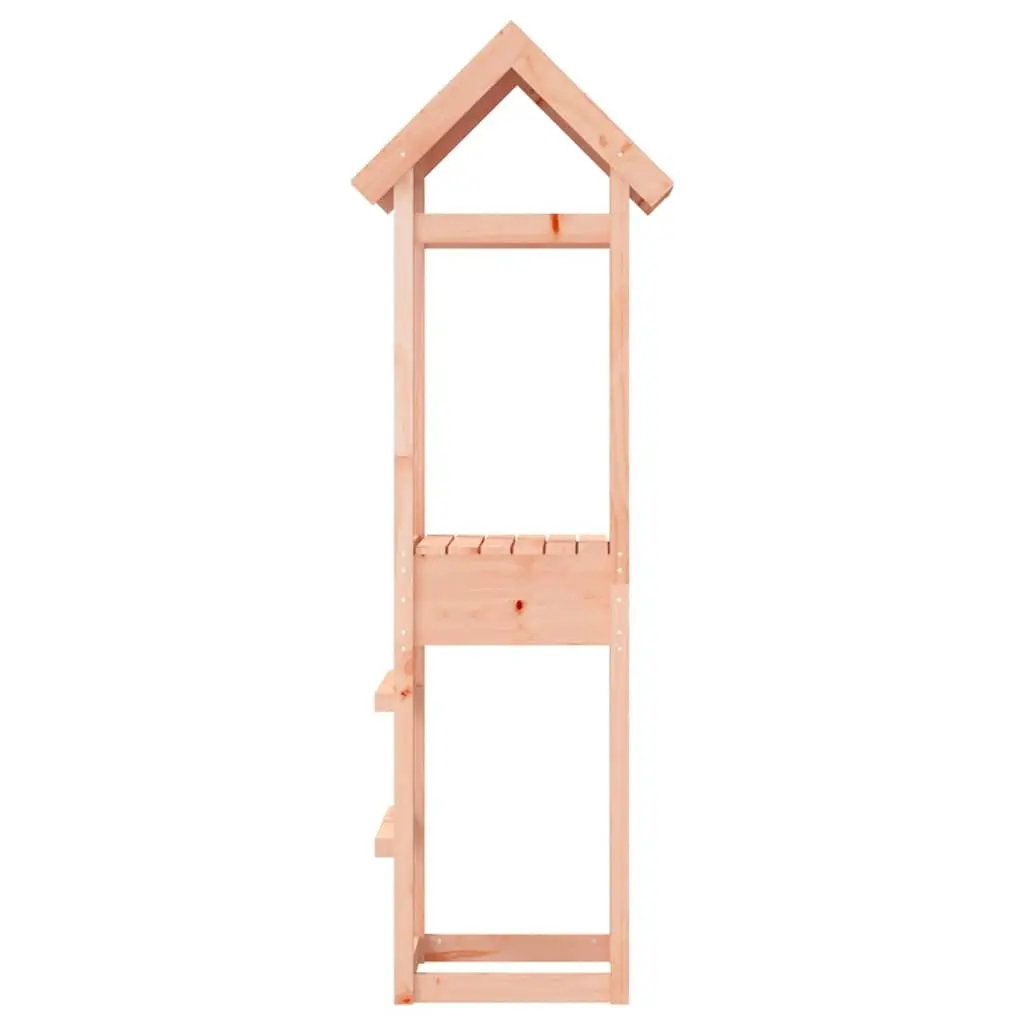 Wooden Play Tower Outdoor Playhouse Solid Douglas Wood 53x46.5x194cm