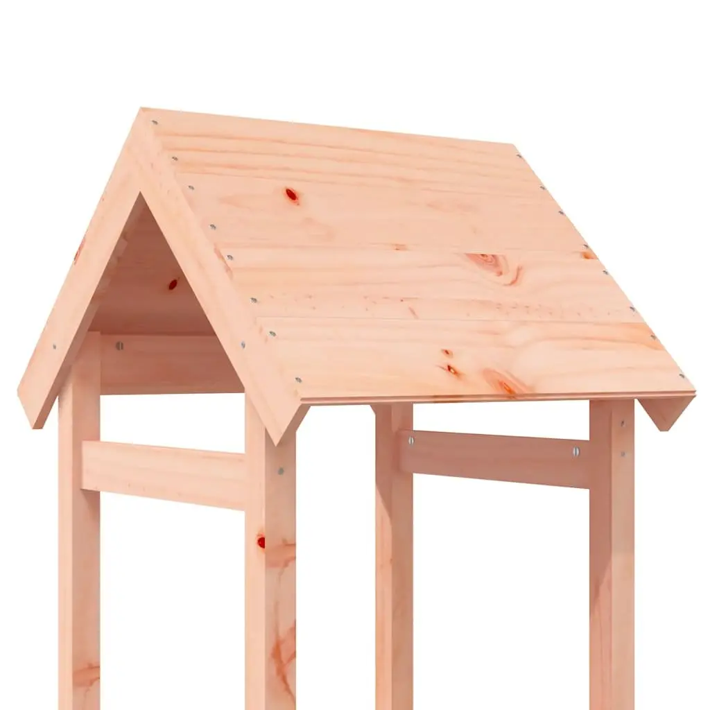 Wooden Play Tower Outdoor Playhouse Solid Douglas Wood 53x46.5x194cm
