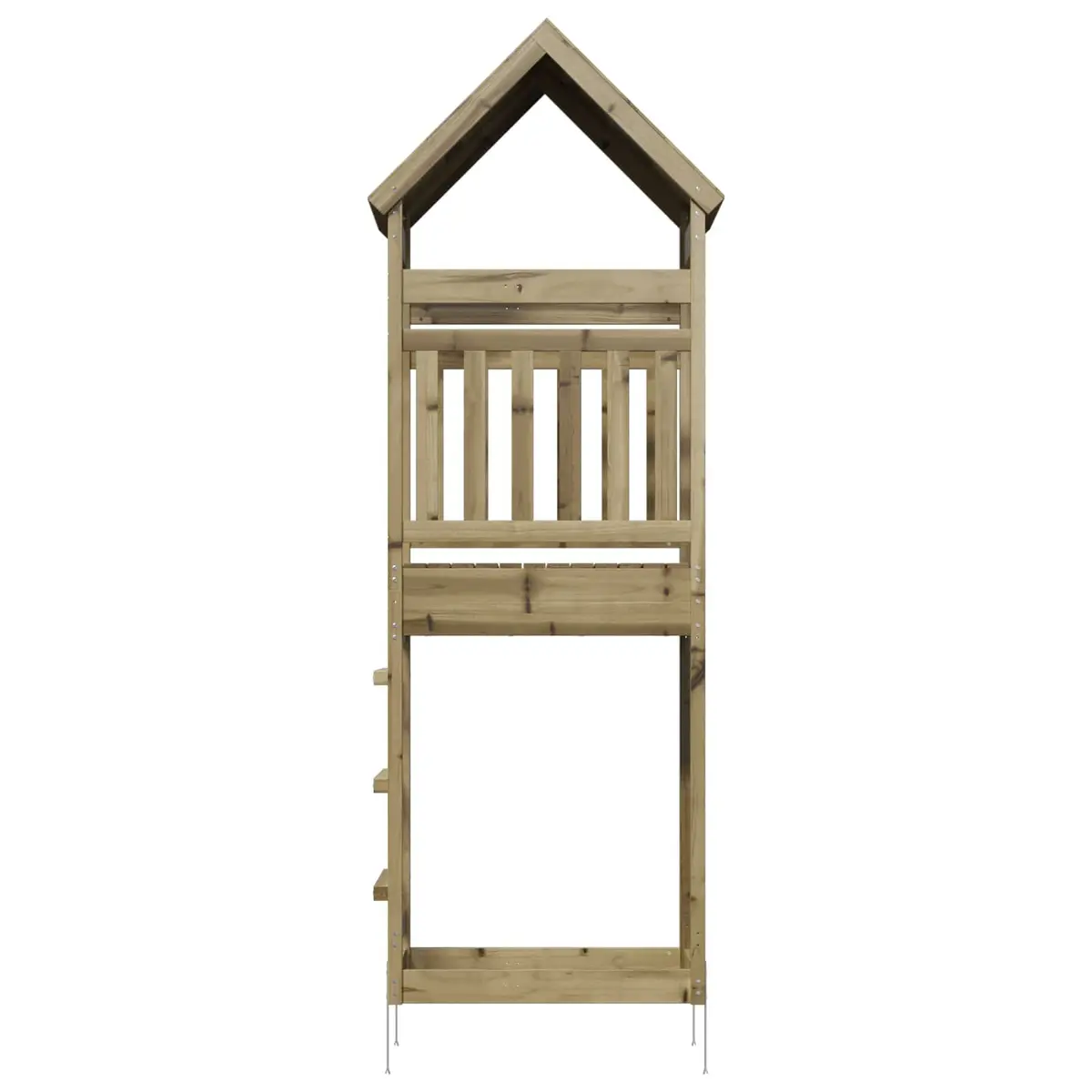 Wooden Outdoor Play Tower Rustic Climbing Structure with Roof for Backyard