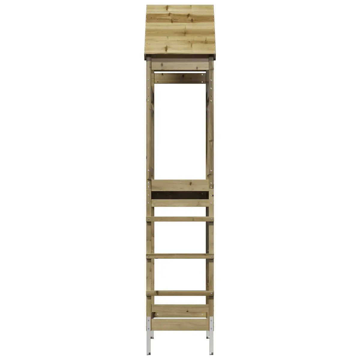 Wooden Outdoor Play Tower Rustic Climbing Structure with Roof for Backyard