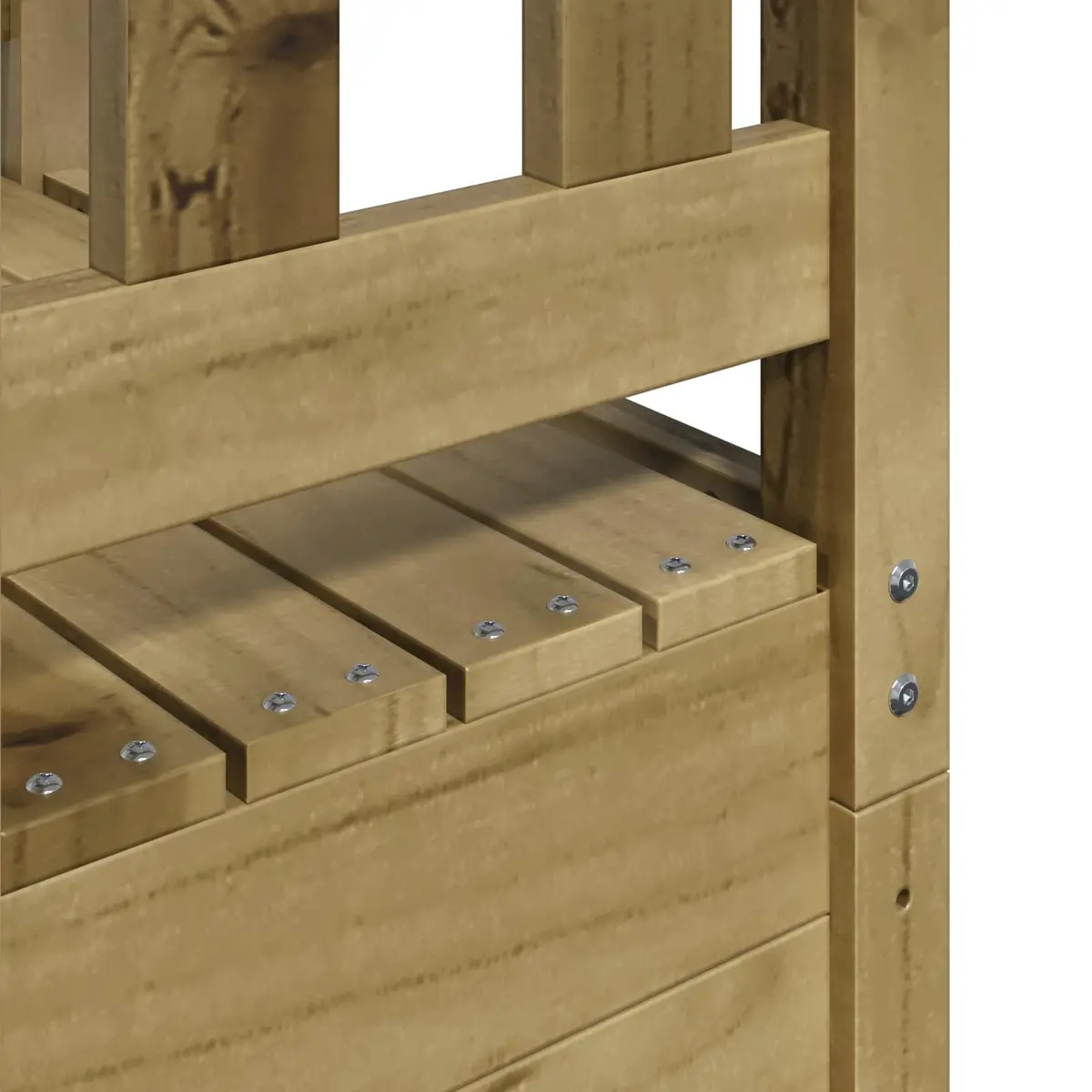 Wooden Outdoor Play Tower Rustic Climbing Structure with Roof for Backyard