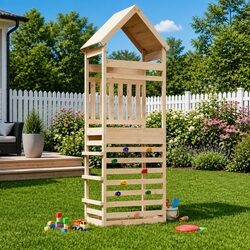 Your Kids Will Love This Wooden Play Tower with Slide